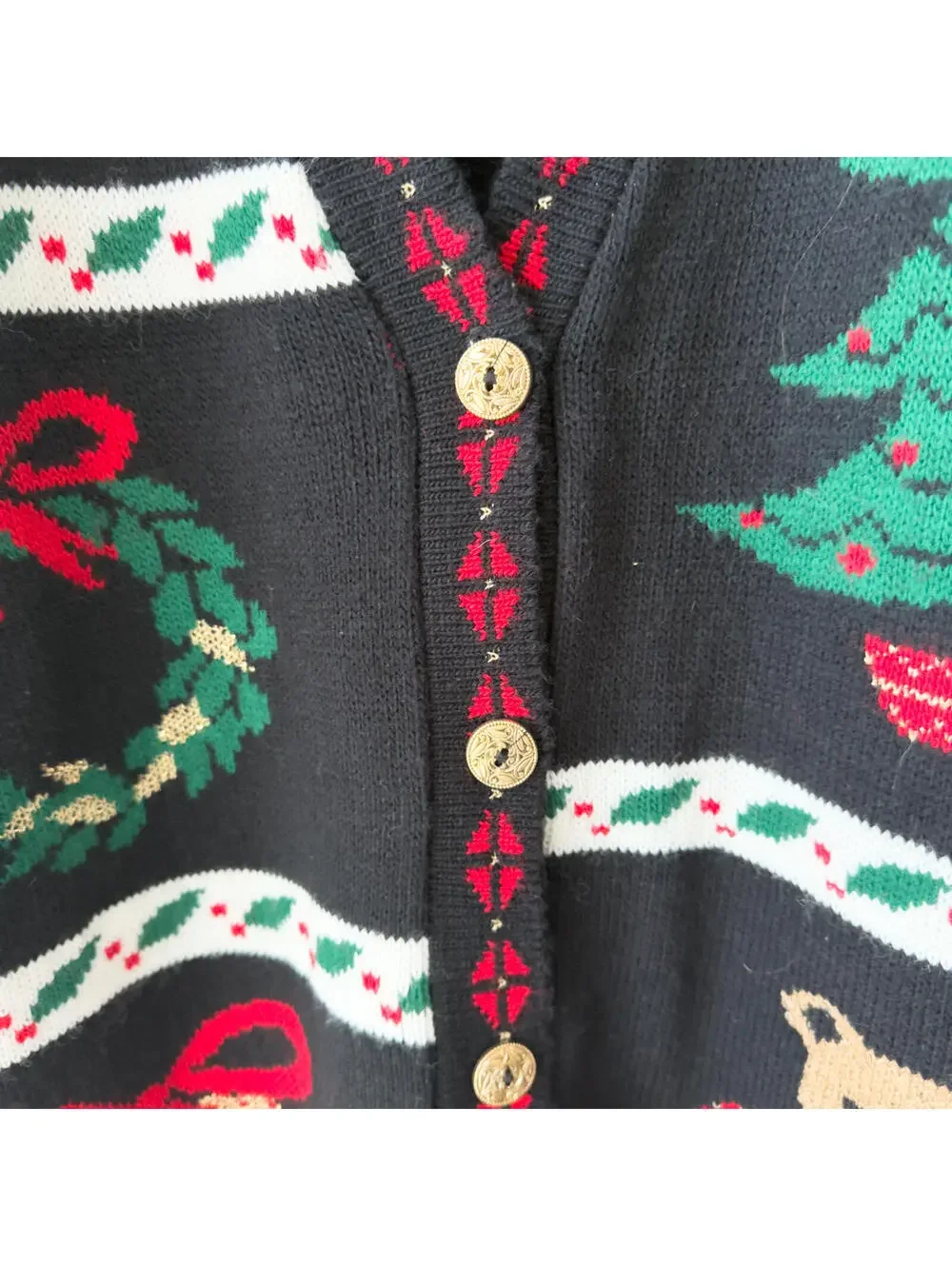 Vintage NutCracker Black Holiday Button-Front Cardigan Christmas Scenes Size‎ 1X